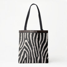 Tas met zebraprint en eigen naam