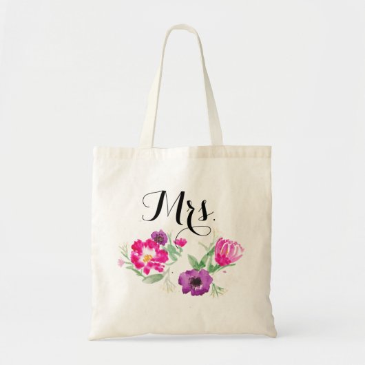 Tas mevrouw Waterverf Flowers (Voorkant)