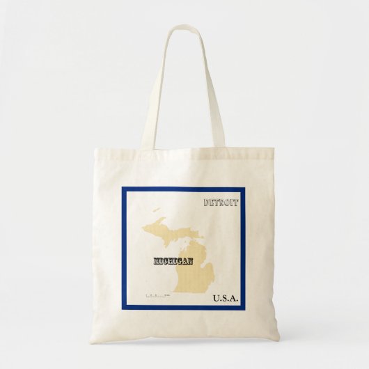 Tas - Michigan Staatskaart met Stad (Voorkant)