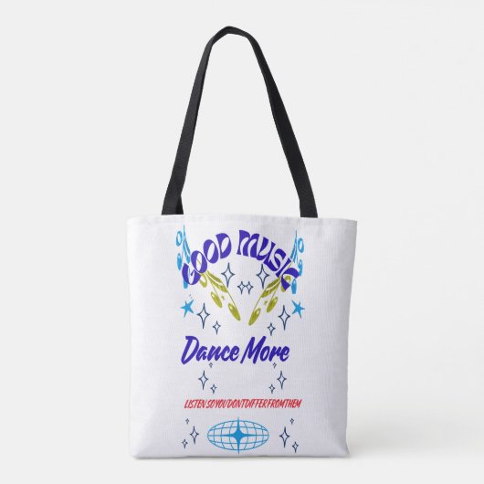 Tas, Muziek Dans Tote Bag (Achterkant)