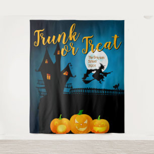 Tas of Behandel Halloween Achtergrond Foto Achterg Wandkleed