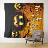 Tas of Behandeling Halloween Pompoenen Foto Achter Wandkleed (In Situ (horizontaal))