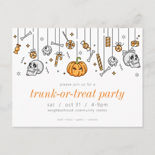 Tas of Kerstfeest Uitnodiging Moderne Halloween Ui (Voorkant)