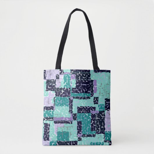Tas- of kruiskoppen met groen en Paars Tote Bag (Voorkant)