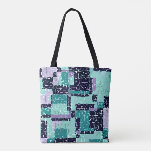 Tas- of kruiskoppen met groen en Paars Tote Bag (Achterkant)