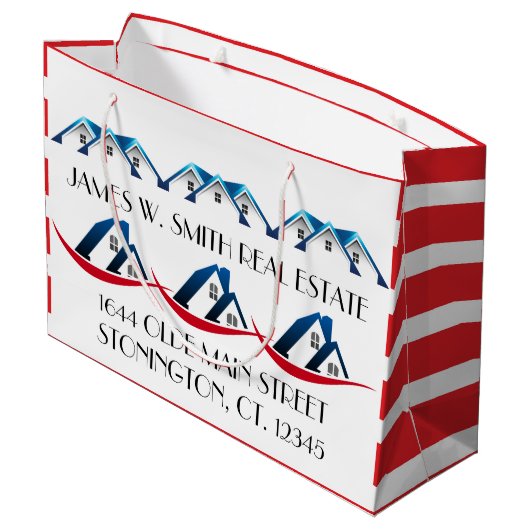 Tas op vastgoedpapier large cadeautasje (Achterkant Gekanteld)