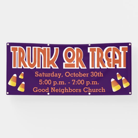 Tas or Treat Candy Corn Spandoek (Horizontaal)
