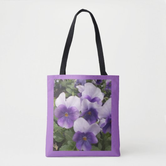 Tas Paarse Floral Pansies Flowers (Voorkant)