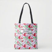 Tas Rode harten Roze Bloemen (Voorkant)