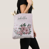 Tas romantisch roze bloemen & groene bladeren (Dichtbij)