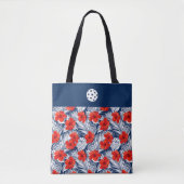 Tas Rood Wit Blauw Hibiscusbloemen (Voorkant)