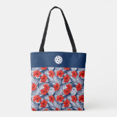 Tas Rood Wit Blauw Hibiscusbloemen (Achterkant)