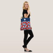 Tas Rood Wit Blauw Hibiscusbloemen (Op model)
