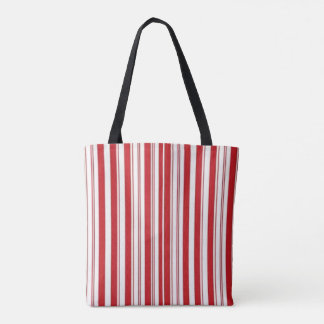 Tas, rood & wit gestreept verticaal tote bag