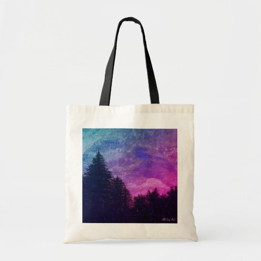 Tas - Roze "Golden Sunset Pines" door All Joy Art (Voorkant)