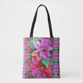 Tas - Roze & Rode Poinsettias