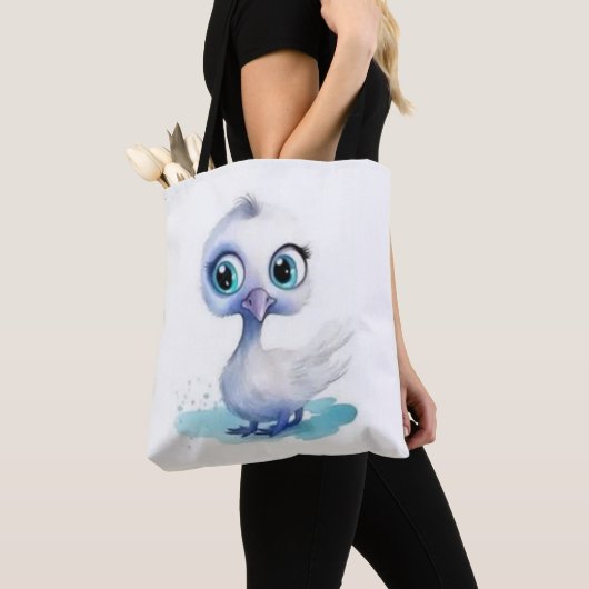Tas, Schattelijke Witte Eend Tote Bag (Dichtbij)