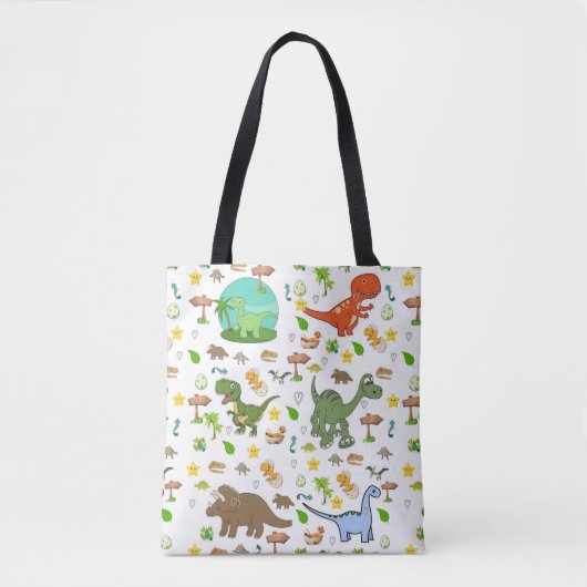 Tas, Schattige Dinosaurus Wilde Dieren Tote Bag (Voorkant)