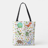 Tas, Schattige Dinosaurus Wilde Dieren Tote Bag (Achterkant)