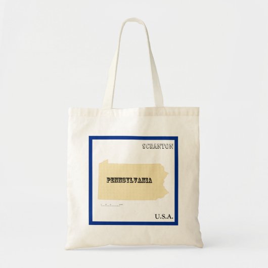 Tas - Staatkaart van Pennsylvania met Stad (Voorkant)