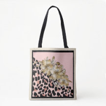 Tas Tiger Print and Mauve and Ivory Flowers