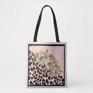 Tas Tiger Print and Mauve and Ivory Flowers