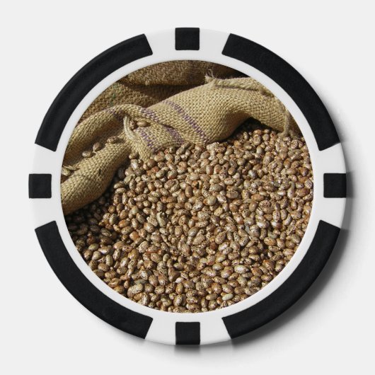 Tas van bonen pokerchips (Voorkant)