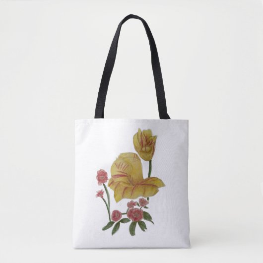 Tas van canvas Waterverf Bloemendesign (Voorkant)