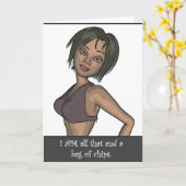 Tas van Chips Wenskaart Kaart (Gele Bloem)