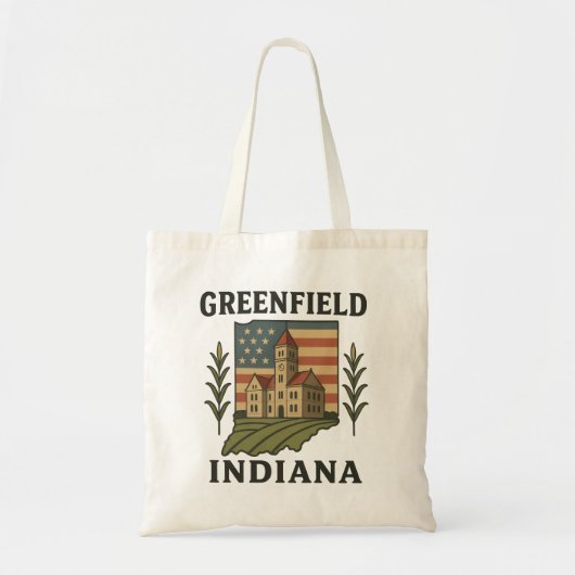 Tas van de Amerikaanse vlag van Greenfield Indiana (Voorkant)