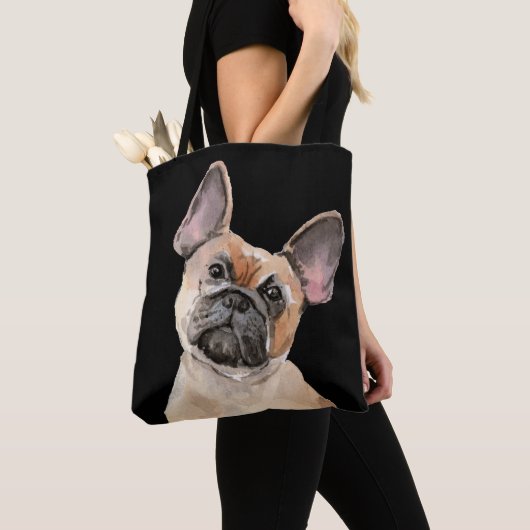 Tas van de Bulldog Waterverf Shopper Bag (Dichtbij)