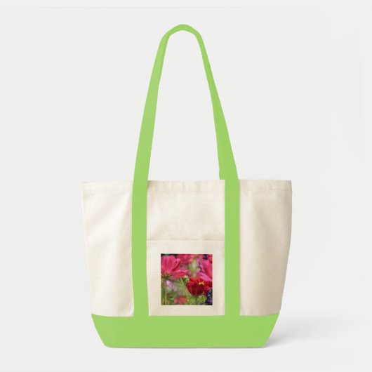 Tas van Florence, roze wilde bloemen, natuurlijk/L (Voorkant)