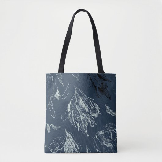 Tas van gomblad - blauw en bleek groen (Voorkant)