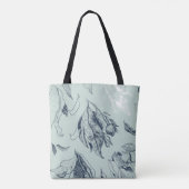 Tas van gomblad - blauw en bleek groen (Achterkant)