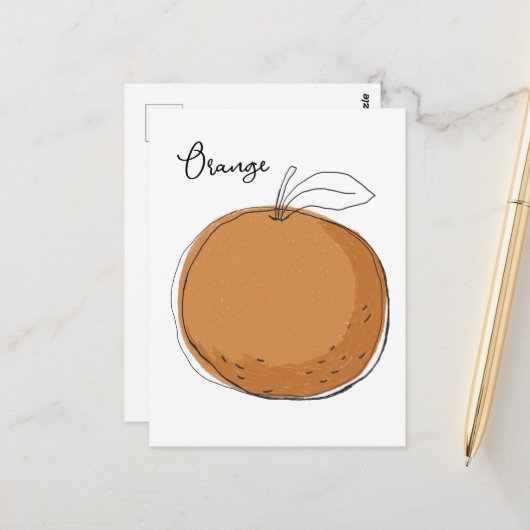 Tas van Oranje vruchten Briefkaart (Voorkant / Achterkant in situ)