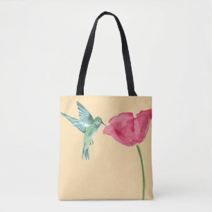Tas van papaver en kolibrie