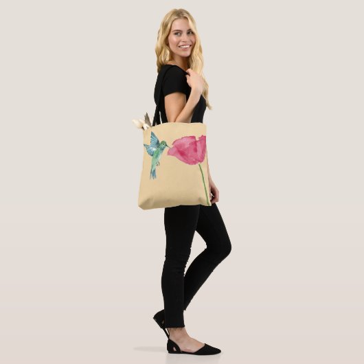 Tas van papaver en kolibrie (Op model)