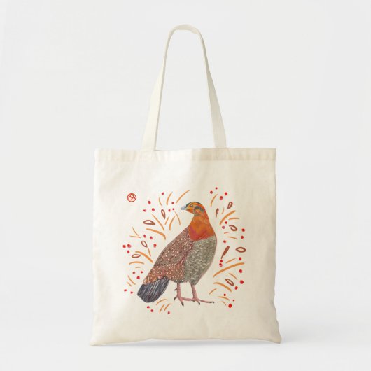Tas van rode en oranje vogel (Voorkant)