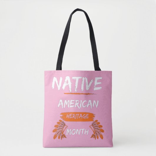 Tas van roze Native American erfgoedmaand (Voorkant)