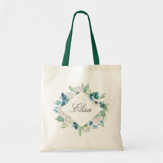 Tas van salieblauwe bloemen voor bruidsmeisjes