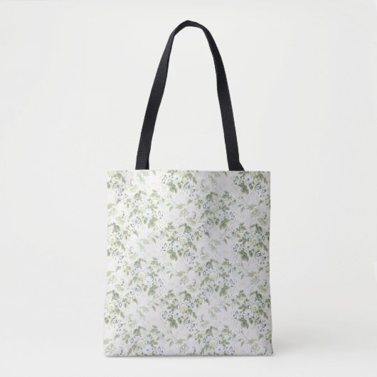 Tas van saliegroene chintz met Engelse bloemenprin (Voorkant)
