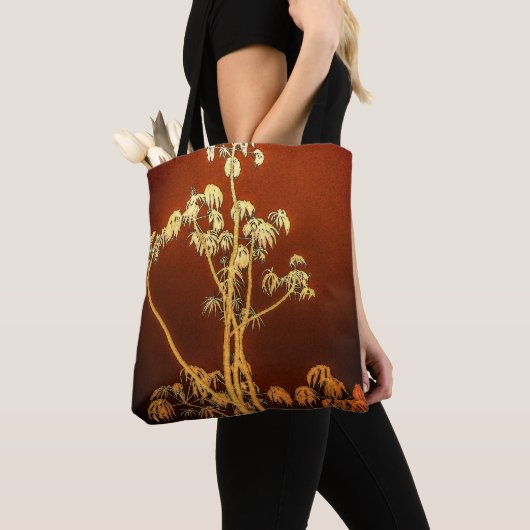 Tas van Tropische boom Silhouette (Dichtbij)
