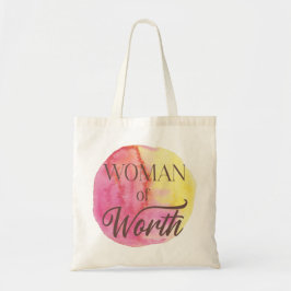 Tas van waterverf Dame van Waarde Boodschappentas