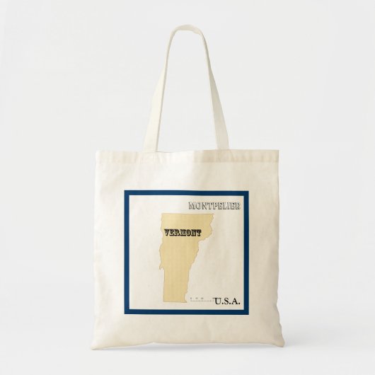 Tas - Vermont Staatskaart met Stad (Voorkant)