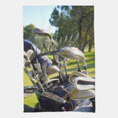 Tas vol golfclubs, theedoek (Verticaal)