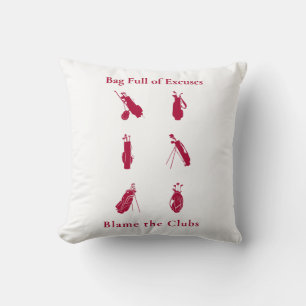 Tas vol met excuses Grappig Golf Lover Gift Kussen