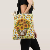 Tas Vol Zonnebloemen Boodschappentas (Dichtbij)