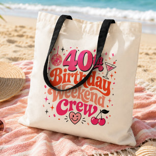Tas voor 40e verjaardagsweekend crew retro feest