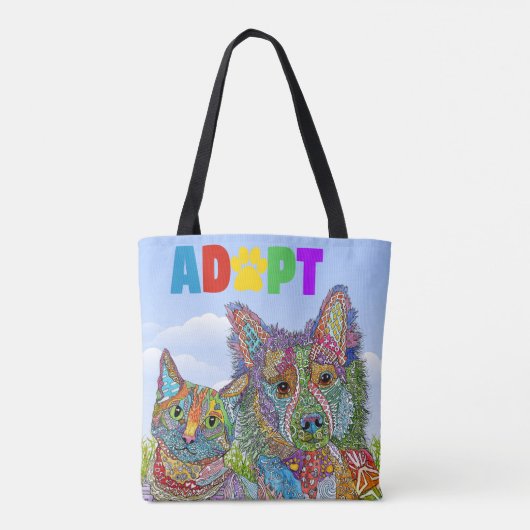 Tas voor adoptie van honden en katten (Achterkant)