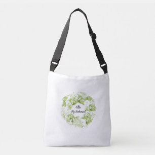 Tas voor bruidsmeisje met bloemenkrans in seldergr